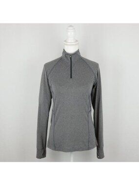 REI Women's Small Gray 1/4 Zip Mock Neck Long Sleeve Activewear Pullover